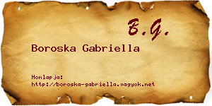 Boroska Gabriella névjegykártya